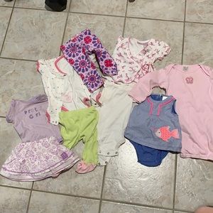 9 piece 3-6 month old girl clothes